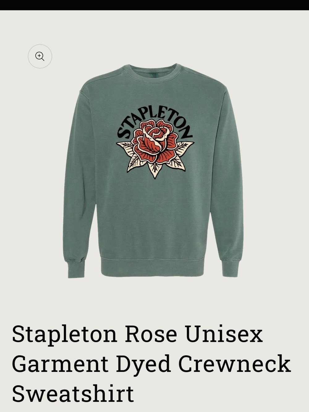 Staple Sage Green Rose Crewneck Sweatshirt